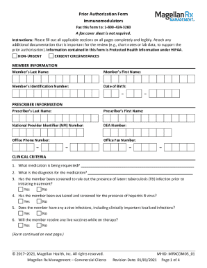 Biologic Immunomodulators Prior Authorization Request ...