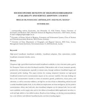 Socioeconomic benefits of high-speed broadband availability