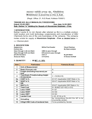 TENDER NO: BL/LC/MAN/ALS/LT/202223/0269