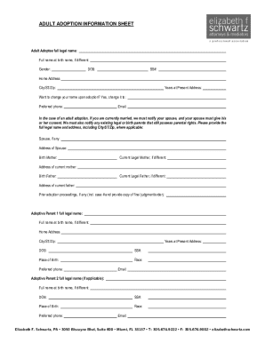 Application for adoption information; Adopted person (adult)