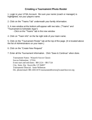 Creating a Tournament Photo Roster