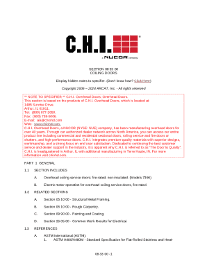 1 SECTION 08 33 00 COILING DOORS ** ...