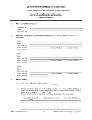 Qualified Contract Request ApplicationQCP-3