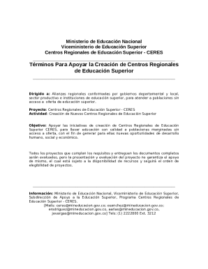 Trminos Para Apoyar la Creacin de Centros Regionales ...