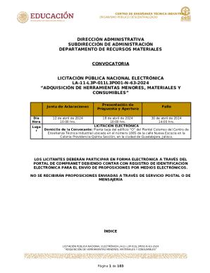 Convocatoria adquisicion de herramientas ...