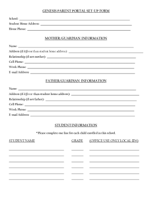 Genesis Parent Portal Form