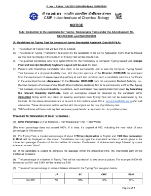 CSIR-Indian Institute of Chemical Biology NOTICE