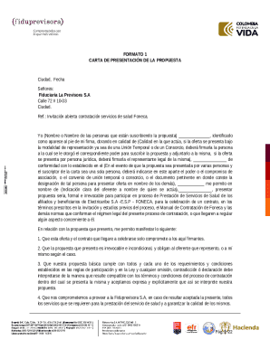 ANEXO No. 3 CARTA DE PRESENTACIN DE LA ...