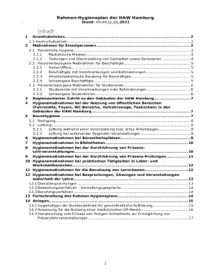 HAW Hamburg Framework Hygiene Plan