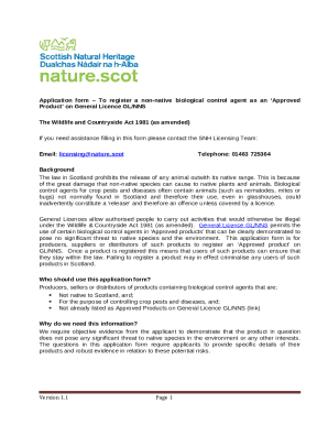 Licence application form - Non Native Species