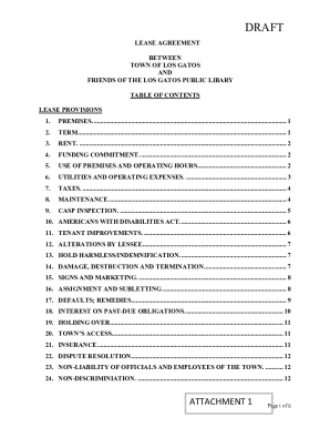 lease agreement between town of los gatos and