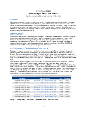 Geocoding in SAS: The Basics