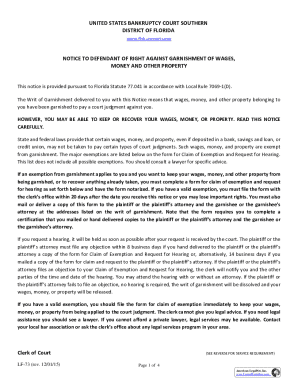 Claim Of Exemption And Request For Hearing :: Florida :: ...