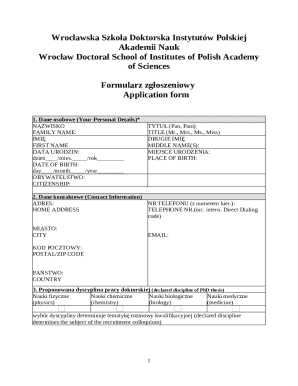 Wrocaw Doctoral School of Institutes of Polish Academy ...