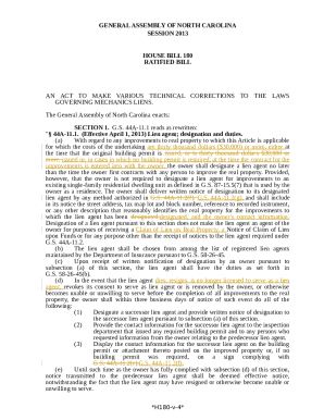 H 1102 MECHANICS LIENS - CLARIFY LIEN AGENT NOTICE.