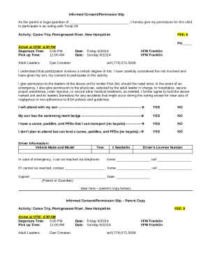 Activity: Canoe Trip, Pemigewaset River, New HampshireFEE: $