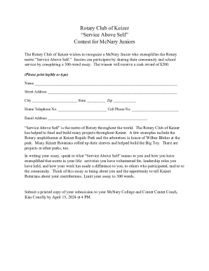 Rotary Club of Keizer Service Above Self Essay Contest ...