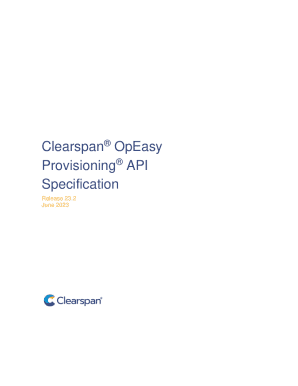 Clearspan OpEasy Advanced Provisioning User Guide
