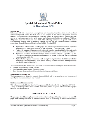 Enrolment and Admission Policy St. Brendan's N.S. ...