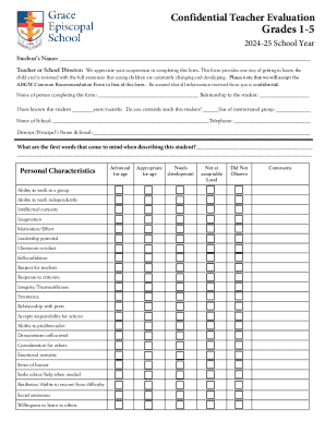 Teacher or School Director: We appreciate your cooperation in completing this form