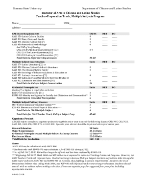 Chicano and Latino Studies, Te - Sonoma State Un
