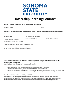 The intern student agrees to the following: