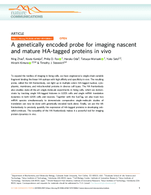 A genetically encoded probe for imaging nascent and mature ...
