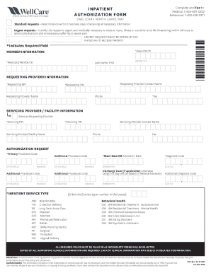 EH-PAF-6262-Inpatient Authorization Form. Inpatient Authorization Form