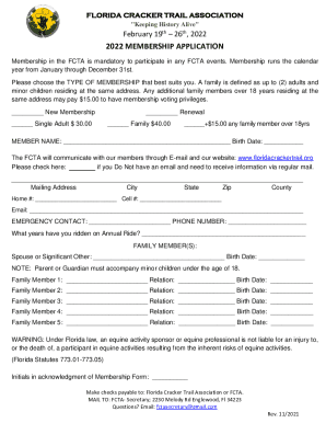 Annual Ride RegistrationFlorida Cracker Trail Association