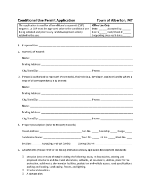 This application is used for all conditional use permit (CUP) requests