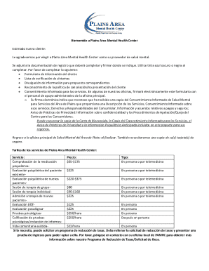 Forms - Plains Area Mental Health Center - Northwest Iowa