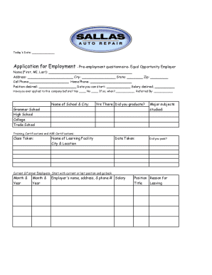 Equal Opportunity Employer Name of School &amp; City: Yrs There: Did