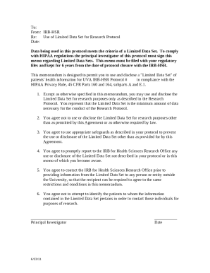 Limited Data Set and Data Use Agreement Policy