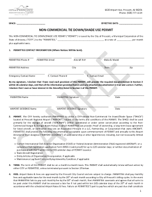 NON-COMMERCIAL HANGAR USE PERMIT