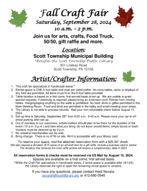 Fall Craft FairScott Township Public LibraryMarketplace