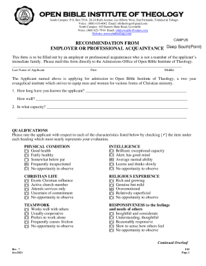 OPEN BIBLE INSTITUTE OF THEOLOGY - O.B.I.T