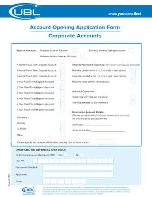 UBL UK Corporate Clients Application form Aug 2023 vUD9