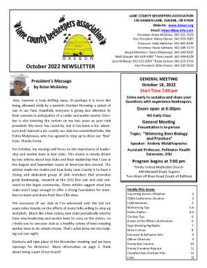 Lane County Beekeepers Association - Junction City-Coburg