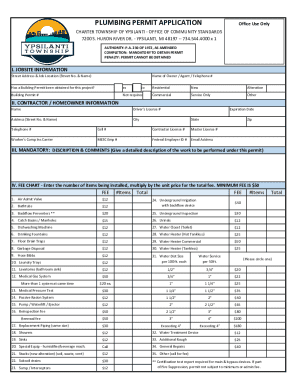 PLUMBING PERMIT APPLICATION CHARTER ...