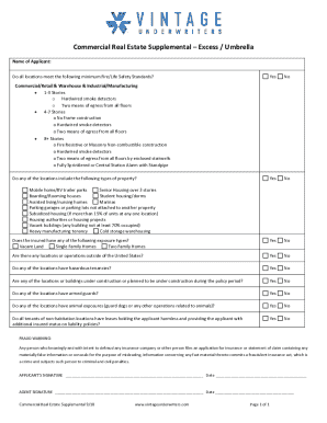 Commercial Real Estate SupplementalExcess / Umbrella