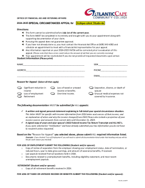 Special Circumstances Appeal - Financial Aid Office