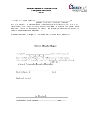2023-2024 IDENTITY &amp; STATEMENT OF EDUCATIONAL ...