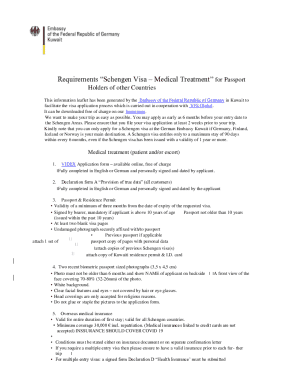 List of Requirements for Short Stay VisaKuwait MEDICAL ...