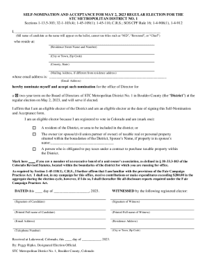 Self-Nomination and Acceptance Form (Blank) May 2, 2023