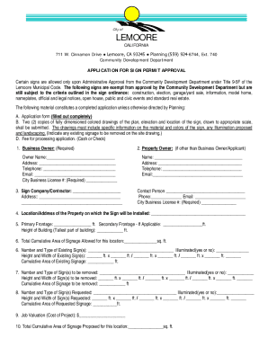 APPLICATION FOR SIGN PERMIT APPROVAL