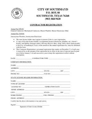 CITY OF SOUTHMAYD P.O. BOX 88 ...