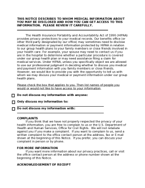 Privacy Notice and HIPAA Form