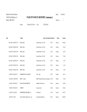 PAID INVOICES REPORT (summary)