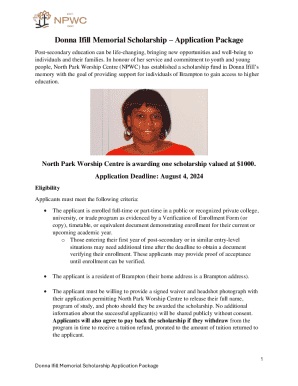 Donna Ifill Memorial ScholarshipApplication Package