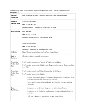 Telstra Ballet Ballot Terms and Conditions - General